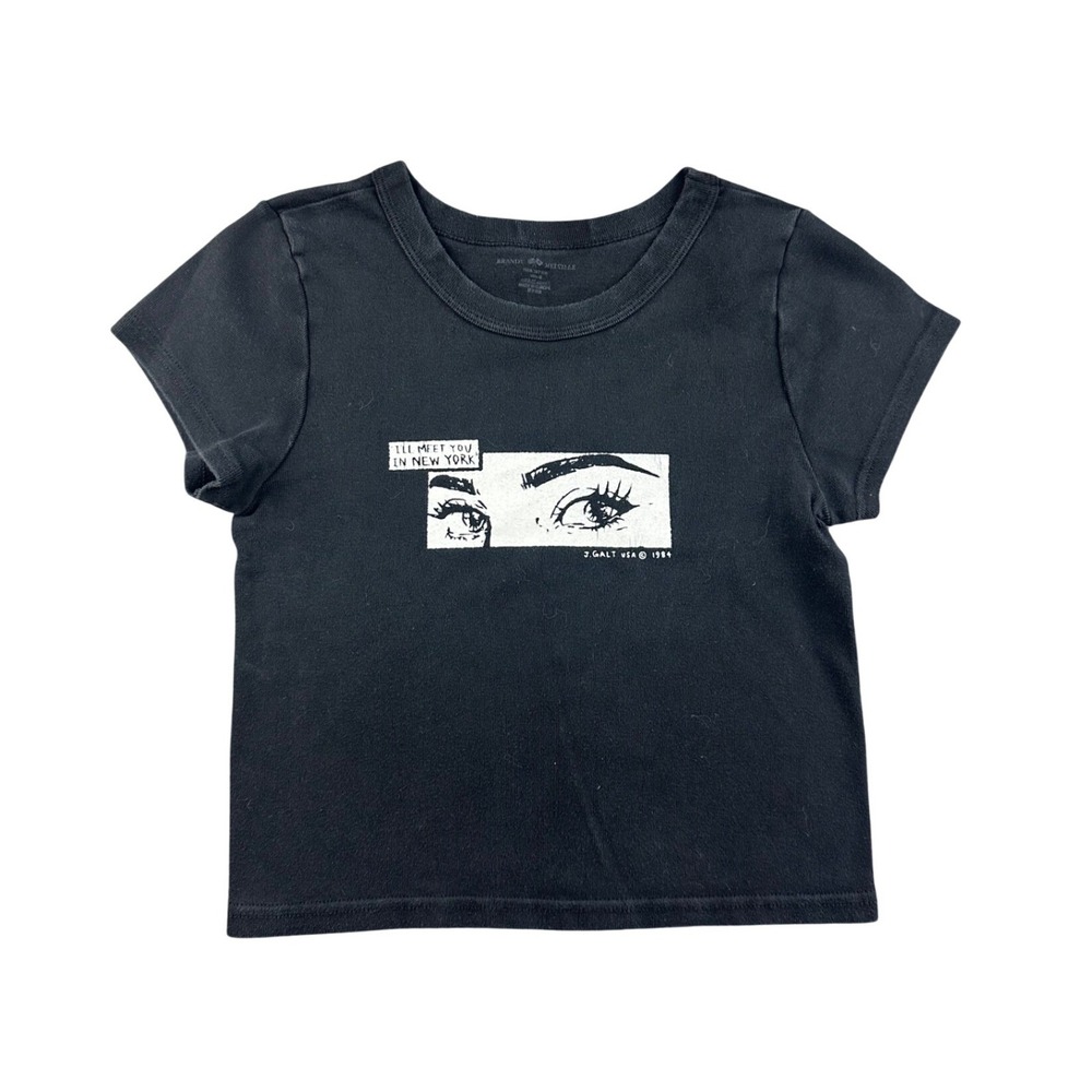 Brandy‎ Melville T-Shirt Women One Size Black I'll Meet You In New York Graphic